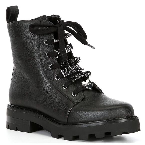 Karl Lagerfeld Paris Women's Everyday‎ Cold Weather Mela-Combat Boot 9.5M  NWOB - Picture 1 of 6
